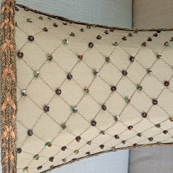 Fabric with Beads & Sequins Lamp Shade 10" Long - Picture 7 of 8